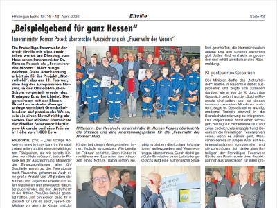 Zeitungsausschnitt aus dem Rheingau Echo